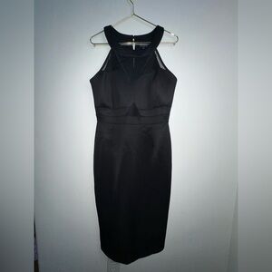 Enfocus Studio Black Midi Dress‎ with Mesh Yoke